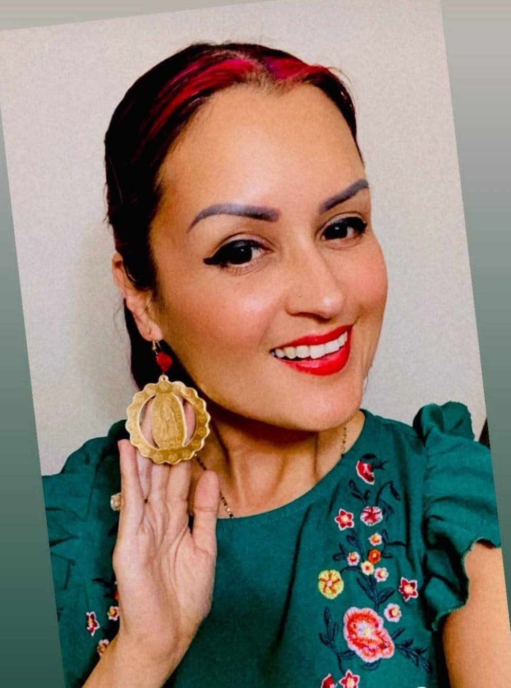 Virgen de Guadalupe Rose Earrings