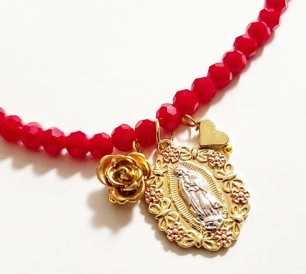 Virgen Ruby Crystal Necklace