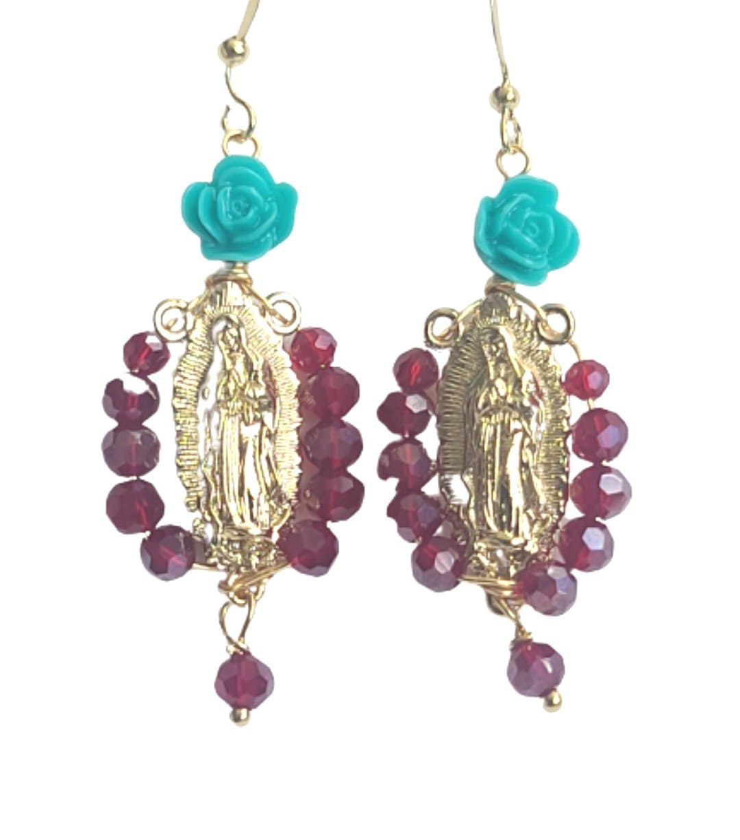 Virgen de Guadalupe Rosary Earrings